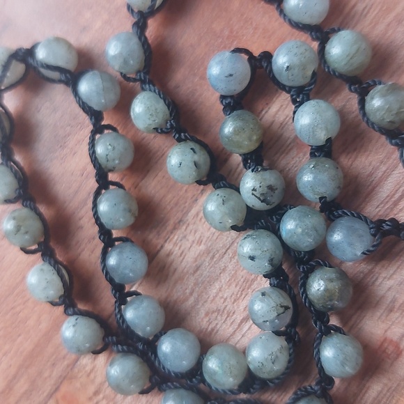 Labradorite and Quartz Crystal Lariat Necklace - Picture 3 of 14